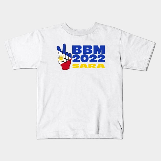 BBM 2022 Bongbong Marcos Sara Philippines Flag Kids T-Shirt by Jas-Kei Designs